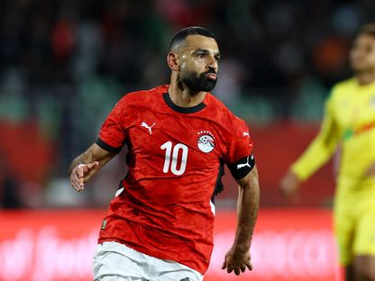 محمد صلاح قائد منتخب مصر يحتفل بعد التسجيل بمواجهة بنين في ثمن نهائي كأس أمم إفريقيا - 5 يناير 2026 - Reuters
