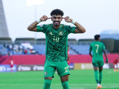 عبد العزيز العليوة بعد تسجيله هدفاً لمنتخب السعودية تحت 23 عاماً في مرمى البحرين بكأس الخليج - 5 ديسمبر 2025 - X/@SaudiNT