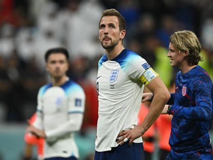 حسرة هاري كين قائد إنجلترا بعد الخسارة أمام فرنسا في ربع نهائي كأس العالم - 11 ديسمبر 2022 - REUTERS