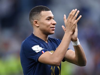 نجم منتخب فرنسا كيليان مبابي في لقاء بولندا - كأس العالم قطر 2022 - Getty