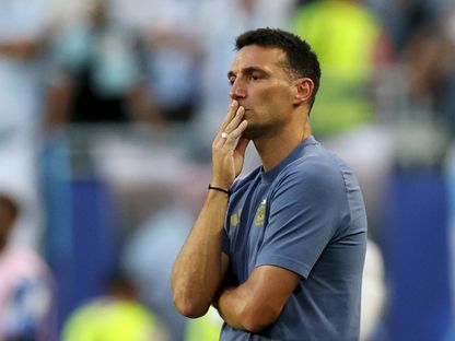 مدرب الأرجنتين ليونيل سكالوني خلال مباراة ضد الرأس الأخضر في كأس العالم - 3 يوليو 2026 - REUTERS