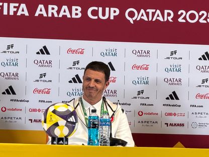 جمال سلامي مدرب الأردن في مؤتمر صحفي قبل مواجهة السعودية - 14 ديسمبر 2025 - X/@aawsat_spt