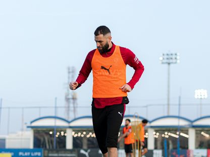 كريم بنزيما خلال تدريب للهلال - 16 أبريل 2026 - X/@Alhilal_FC