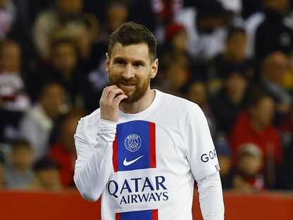 النجم الأرجنتيني ليونيل ميسي من مباراة فريقه باريس سان جيرمان أمام نيس - 8 أبريل 2023 - Reuters