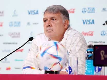 مدرب منتخب المكسيك خيراردو مارتينو خلال مؤتمر صحافي في الدوحة - 29/11/2022  - Getty 