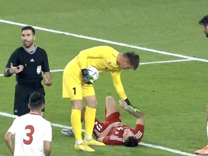 اصابة كايو كانيدو في مباراة الامارات وطاجكستان الودية 25-3-2023 - ُTV/ADsports
