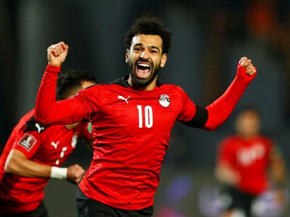 محمد صلاح بقميص منتخب مصر في مباراته أمام السنغال - 26 مارس 2022 - Reuters