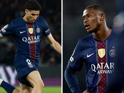 صورة مركبة لثنائي باريس سان جيرمان نونو مينديز وأشرف حكيمي - Reuters