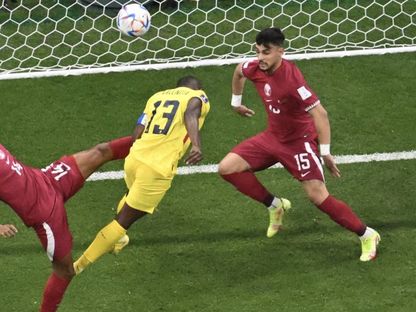 الاكوادوري إينير فالنسيا يسجل ثنائية في مرمى قطر بافتتاح كأس العالم 2022 - AFP