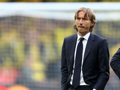 لوكاس فاسكيز ولوكا مودريتش قبل نهائي دوري أبطال أوروبا بين ريال مدريد وبوروسيا دورتموند - 1 يونيو 2024 - Reuters