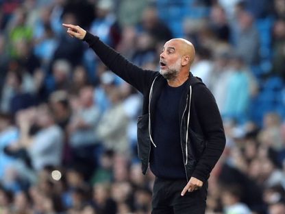 الإسباني بيب غوارديولا مدرب مانشستر سيتي في مواجهة ولفرهامبتون بالدوري الإنجليزي الممتاز - 2 مايو 2025 - Reuters