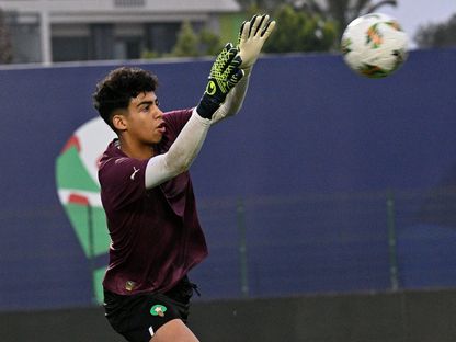 شعيب بلعروش حارس مرمى المنتخب المغربي تحت 17 عاما في التدريبات - 7 أبريل 2025 - X/EnMaroc