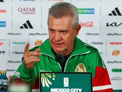 مدرب المكسيك خافيير أغيري خلال مؤتمر صحافي في كأس العالم - 4 يوليو 2026 - reuters