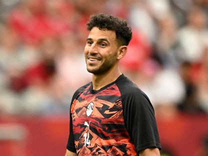 حمدي فتحي لاعب منتخب مصر خلال الإحماء قبل مباراة نيوزيلندا في كأس العالم - 22 يونيو 2026 - REUTERS