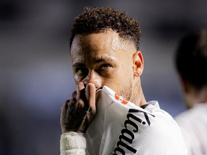 نيمار يحتفل بهدفه في مباراة سانتوس وفاسكو دا غاما بالدوري البرازيلي - 27 فبراير 2026 - X/SantosFC