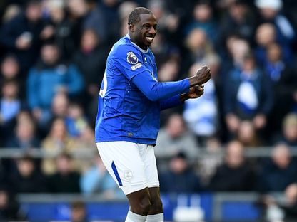 عبد الله دوكوري لاعب إيفرتون يحتفل بتسجيل أسرع هدف في تاريخ الفريق بالدوري الإنجليزي الممتاز في مرمى ليستر سيتي - 1 فبراير 2025 - Reuters