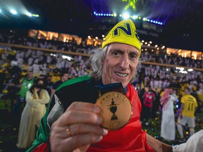 جورجي جيسوس مدرب النصر يحتفل بلقب الدوري السعودي - 22 مايو 2026 - X/@AlNassrFC