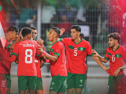 لاعبو منتخب المغرب يحتفلون بهدف في شباك إفريقيا الوسطى - 12 أكتوبر 2024 - X/EnMaroc