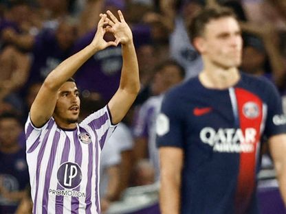 زكريا أبو خلال لاعب المغرب ونادي تولوز الفرنسي خلال مباراة أمام باريس سان جيرمان - Reuters