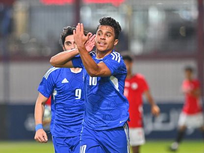 لاعبو منتخب الكويت يحتفلون بتسجيل هدف في مرمى اليمن ببطولة غرب آسيا للشباب- 29 يونيو 2024 - X/@waffootball