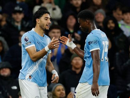 عمر مرموش مهاجم مانشستر سيتي يحتفل بهدفه في مرمى كريستال بالاس في الدوري الإنجليزي الممتاز - 13 مايو 2026 - Action Images via Reuters