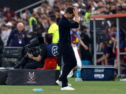 تشابي ألونسو مدرب ريال مدريد خلال مواجهة برشلونة في نهائي السوبر - 11 يناير 2026 - Reuters