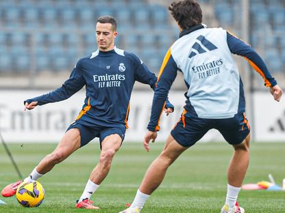 لوكاس فاسكيز في تدريبات ناديه ريال مدريد - 24 يناير 2025 - X/@realmadrid