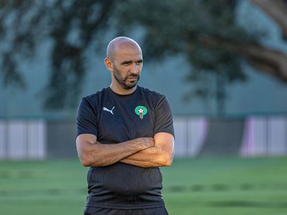 وليد الركراكي مدرب المغرب في حصة تدريبية - 3 سبتمبر 2025 - X/@EnMaroc
