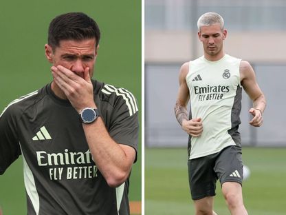 لاعب ريال مدريد فرانكو ماستانتونو والمدرب تشابي ألونسو في صورة مُركبة - الشرق