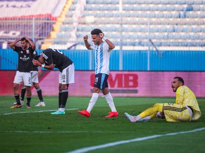 مصطفى فتحي لاعب بيراميدز يحتفل بهدف فريقه في مرمى الجونة في الدوري المصري - 9 سبتمبر 2026 - x/@pyramidsfc