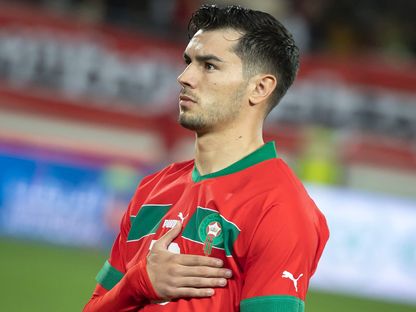 إبراهيم دياز قبل مباراة ودية بين المغرب وأنغولا - 22 مارس 2024 - AFP