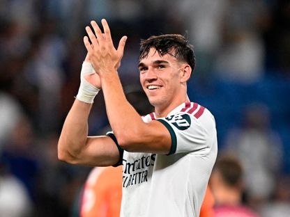 فرحة كارلوس إسبي بعد قيادته ريال مدريد للفوز على إسبانيول في الدوري الإسباني - 22 أغسطس 2026 - Reuters