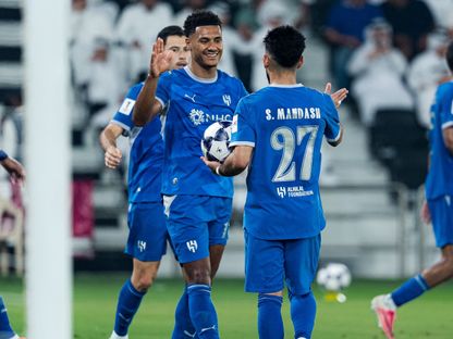 أولي واتكينز يحتفل بهدفه في مباراة السد والهلال بدوري أبطال آسيا للنخبة - 13 أكتوبر 2026 - X/Alhilal_FC