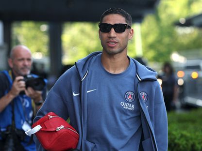 أشرف حكيمي قبل مباراة بين باريس سان جيرمان وإنتر ميامي في كأس العالم للأندية - 29 يونيو 2025 - Reuters
