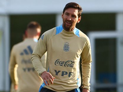 ليونيل ميسي في تدريبات منتخب الأرجنتين استعداداً لمواجهة تشيلي في تصفيات كأس العالم 2026 - 3 يونيو 2025 - Reuters