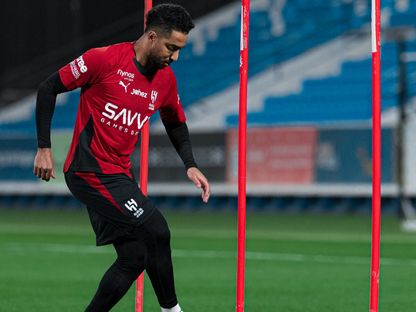 سالم الدوسري في تدريبات ناديه الهلال - 9 مارس 2026 - X/@Alhilal_FC