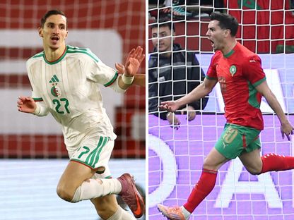 صورة مركبة لبراهيم دياز (المغرب) وعادل بولبينة (الجزائر) في كأس أمم إفريقيا 2025 - الشرق