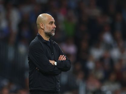 بيب غوارديولا خلال مباراة ريال مدريد ومانشستر سيتي بدوري أبطال أوروبا - 11 مارس 2026 - Reuters