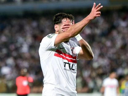 احتفال عدي الدباغ بتسجيل هدف للزمالك في مرمى أوتوهو بكأس الكونفيدرالية - 22 مارس 2026 - X/@ZSCOfficial
