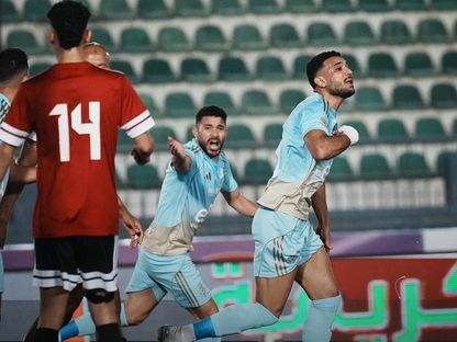 هادي رياض مدافع الأهلي يسجل أمام طلائع الجيش بالدوري المصري - 9 مارس 2026 - x@epl_eg