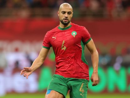 سفيان أمرابط خلال مواجهة المغرب وجزر القمر في افتتاحية كأس أمم إفريقيا 2025 - 21 ديسمبر 2025 - Cafonline.com