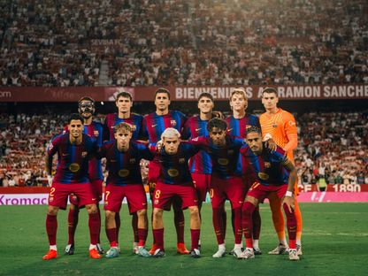 فريق برشلونة قبل لقاء إشبيلية بالدوري الإسباني - 18 سبتمبر 2026 - X@FCBarcelona
