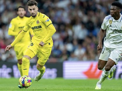 أليكس بايينا وتشواميني في مباراة ريال مدريد وفياريال في الليغا 8-4-2023 - twitter/@alexbbaena