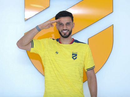 عمر السومة بقميص ناديه الجديد الحزم السعودي - 27 أغسطس 2025 - X/@alhazem_fc