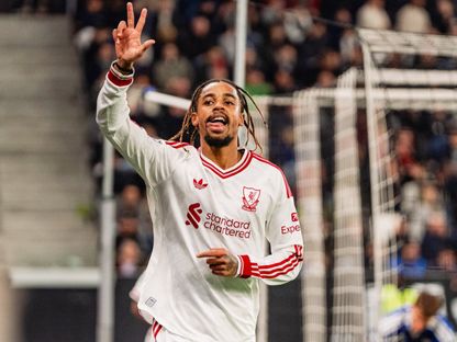 برادلي باركولا يحتفل بهدفه في مباراة لاسك النمساوي وليفربول بدوري أبطال أوروبا - 14 أكتوبر 2026 - X/LFC