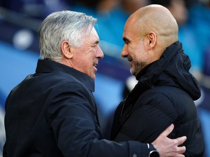 بيب غوارديولا مدرب مانشستر سيتي وكارلو أنشيلوتي مدرب ريال مدريد خلال مباراة فريقيهما في دوري أبطال أوروبا - 04 مايو 2022 - X/ @ChampionsLeague