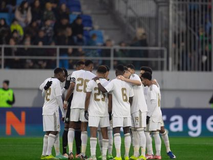 لاعبو منتخب السعودية قبل مواجهة صربيا الودية - 31 مارس 2026 - X/@SaudiNT