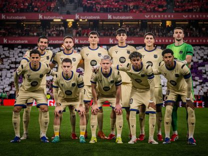 لاعبو برشلونة قبل مواجهة بلباو بالدوري الإسباني - 6 مارس 2026 - X@FCBarcelona