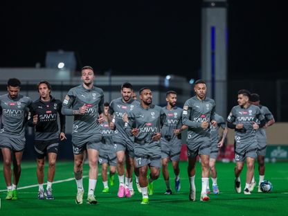فريق الهلال السعودي خلال حصة تدريبية - 27 مارس 2024 - X@Alhilal_FC