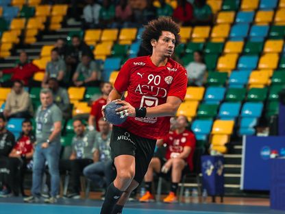 علي زين لاعب مصر خلال مواجهة نيجيريا في بطولة إفريقيا لكرة اليد - 27 يناير 2026 - FB/@Egypt Handball National Team